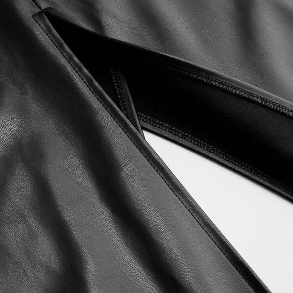 Commense Black Faux Leather Midi Dress - Picture 4 of 4